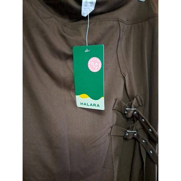 NWT Halara Women's Play My Way Maxi Buckle Skirt Large High Waisted High Slits - Picture 2 of 8